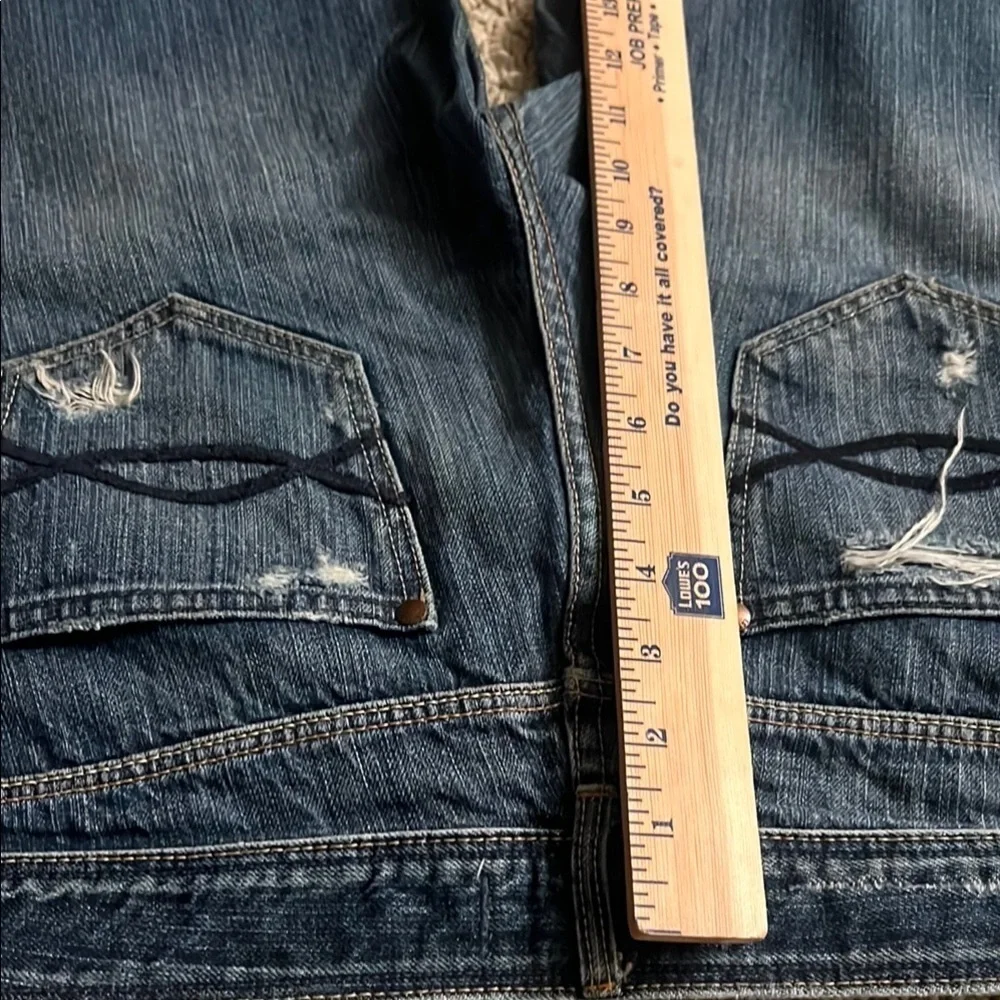 Abercrombie & Fitch Blue Straight Leg Jeans with Distressed Details 335